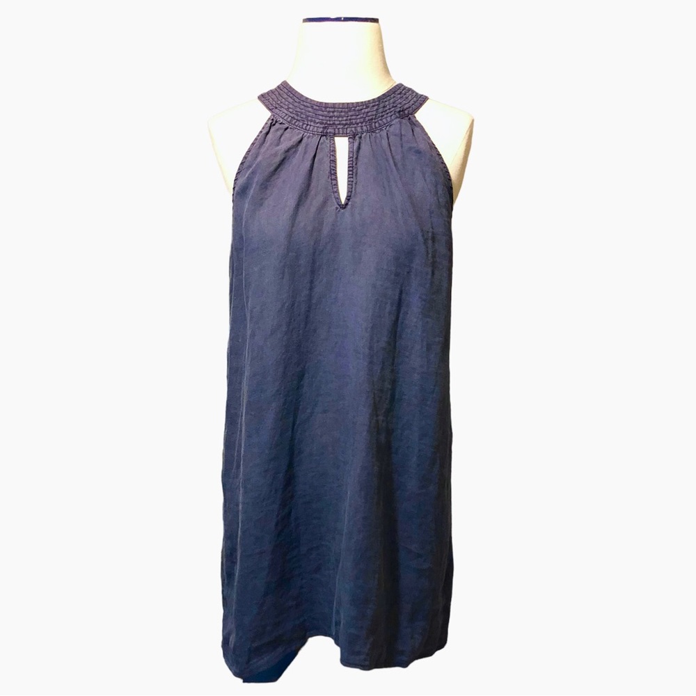C & C CALIFORNIA Blue Linen Sleeveless Dress Size Medium